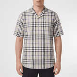 Burberry Elio Check Short-Sleeved Cotton Shirt in Lichen - Boinclo - Outlet Sale Under Retail
