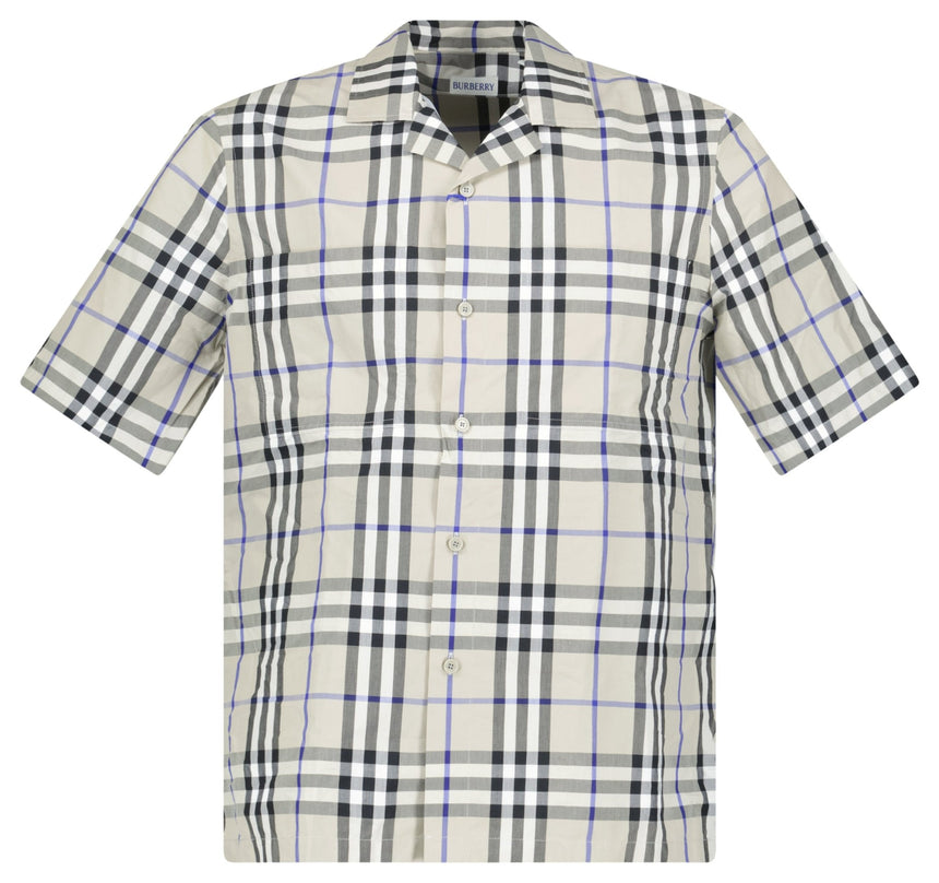Burberry Elio Check Short-Sleeved Cotton Shirt in Lichen - Boinclo - Outlet Sale Under Retail