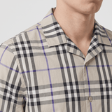 Burberry Elio Check Short-Sleeved Cotton Shirt in Lichen - Boinclo - Outlet Sale Under Retail
