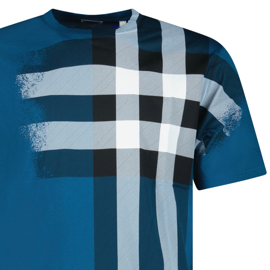 Burberry Ellison Check Print T-Shirt in Pacific Blue - Boinclo - Outlet Sale Under Retail