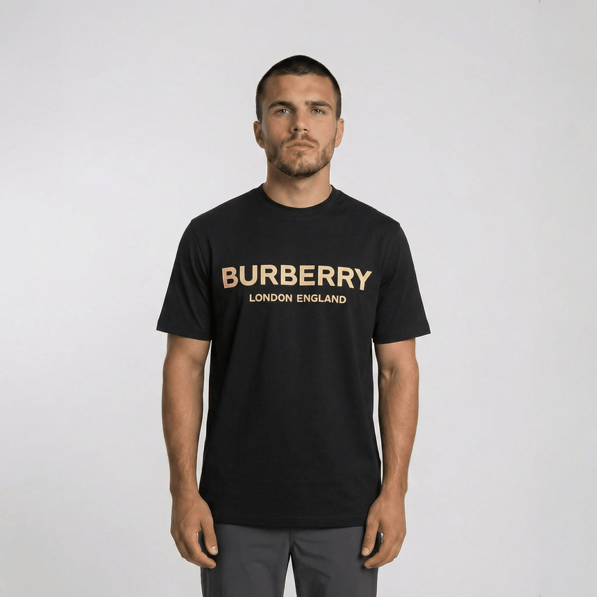 Burberry 'Ellison' Logo Print T-Shirt Black - Boinclo - Outlet Sale Under Retail