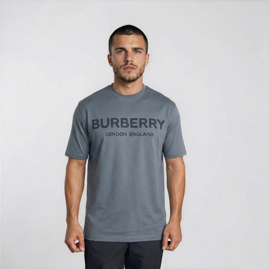 Burberry 'Ellison' Logo Print T-Shirt Carbon Blue - Boinclo - Outlet Sale Under Retail