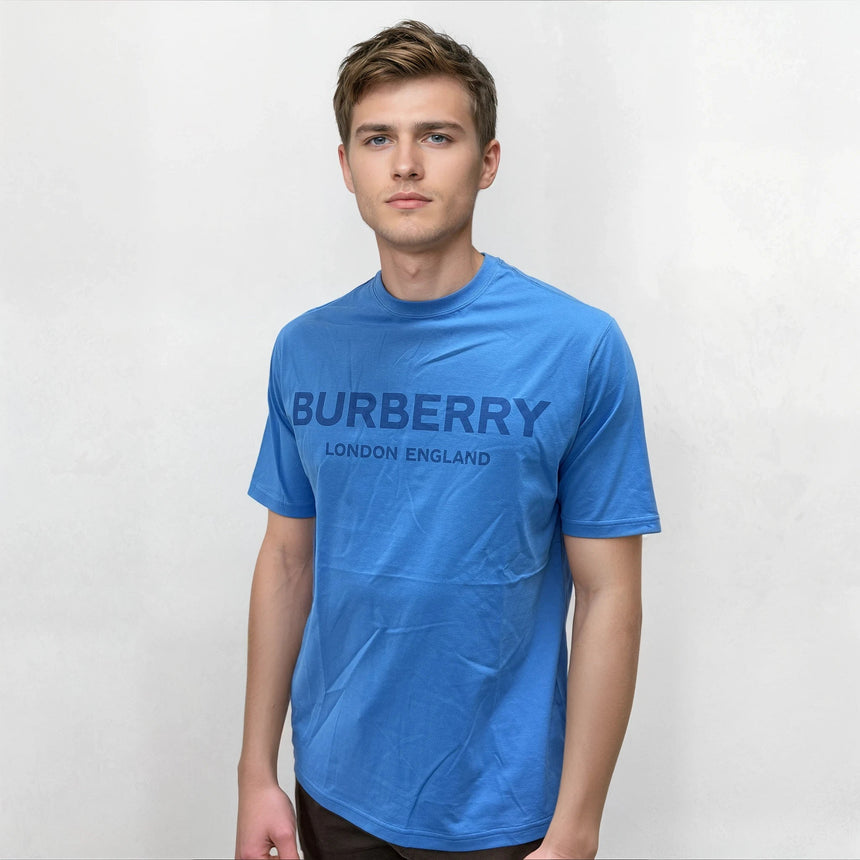 Burberry 'Ellison' London Logo Print T-Shirt Blue - Outlet