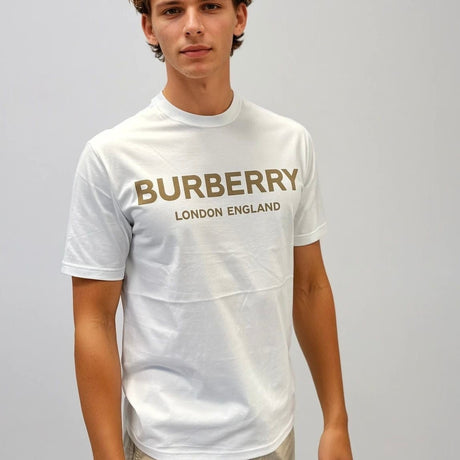 Burberry 'Ellison' London Logo Print T-Shirt White - Boinclo - Outlet Sale Under Retail