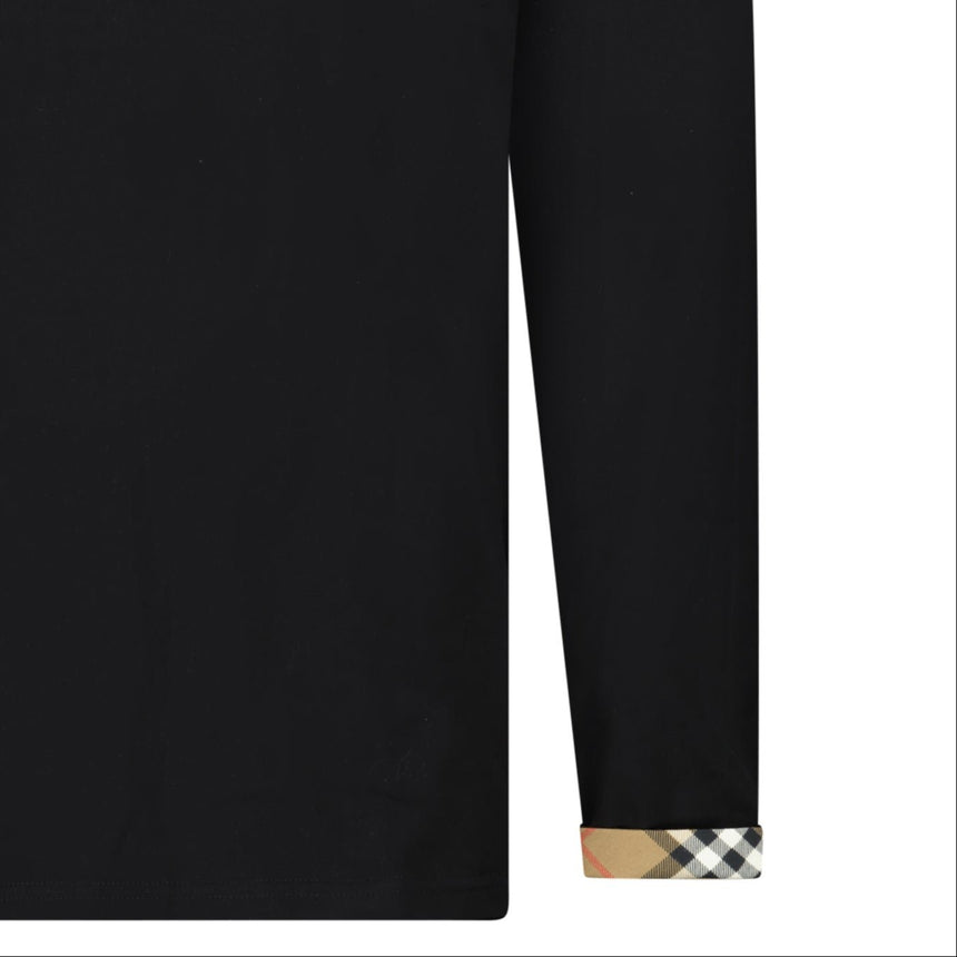 Burberry ‘Ellison’ Organic Cotton Check Long Sleeve T-Shirt in Black - Boinclo - Outlet Sale Under Retail