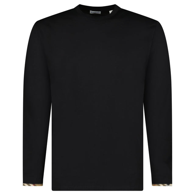 Burberry ‘Ellison’ Organic Cotton Check Long Sleeve T-Shirt in Black - Boinclo - Outlet Sale Under Retail