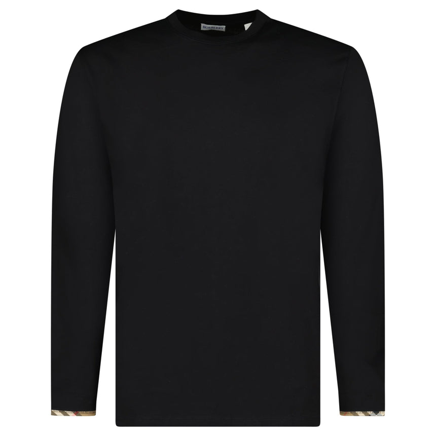 Burberry ‘Ellison’ Organic Cotton Check Long Sleeve T-Shirt in Black - Boinclo - Outlet Sale Under Retail