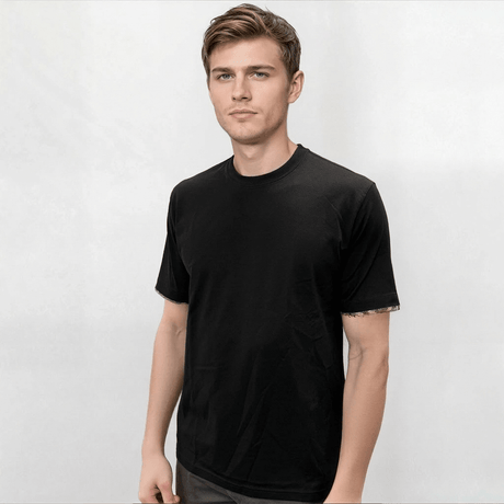 Burberry 'Ellison' Organic Cotton Check Sleeve Black - Boinclo - Outlet Sale Under Retail