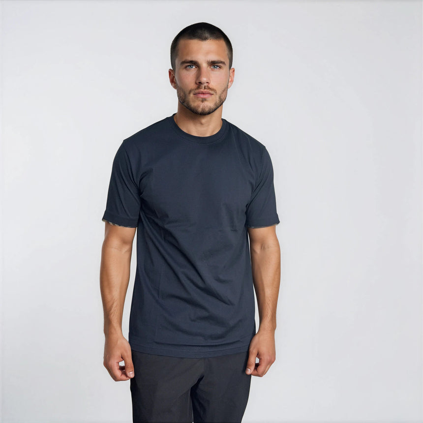 Burberry 'Ellison' Organic Cotton Check Sleeve Navy - Boinclo - Outlet Sale Under Retail