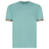 Burberry 'Ellison' Organic Cotton Check Sleeve Seaspray Green - Boinclo - Outlet Sale Under Retail