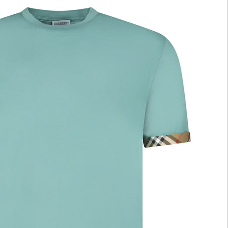 Burberry 'Ellison' Organic Cotton Check Sleeve Seaspray Green - Boinclo - Outlet Sale Under Retail
