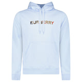 Burberry ‘Farley’ Logo Embroidered Hoodie in Light Blue - Boinclo - Outlet Sale Under Retail