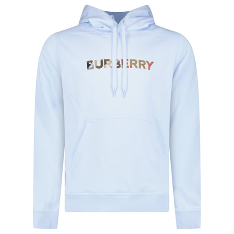Burberry ‘Farley’ Logo Embroidered Hoodie in Light Blue - Boinclo - Outlet Sale Under Retail