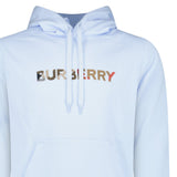 Burberry ‘Farley’ Logo Embroidered Hoodie in Light Blue - Boinclo - Outlet Sale Under Retail