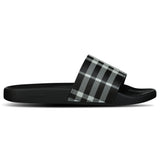 Burberry Furley Check Canvas Sliders Black & White - Boinclo - Outlet Sale Under Retail