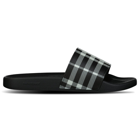 Burberry Furley Check Canvas Sliders Black & White - Boinclo - Outlet Sale Under Retail