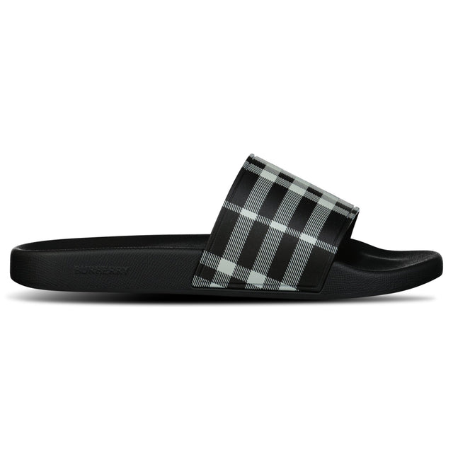 Burberry Furley Check Canvas Sliders Black & White - Boinclo - Outlet Sale Under Retail