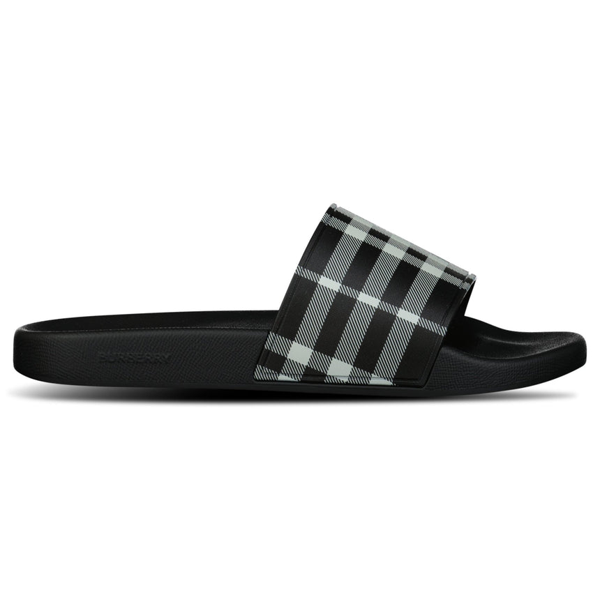 Burberry Furley Check Canvas Sliders Black & White - Boinclo - Outlet Sale Under Retail