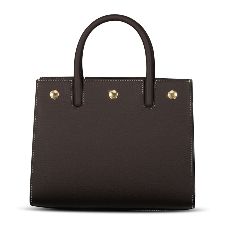 Burberry Handle Tote in Dark Clay Brown - Boinclo - Outlet Sale Under Retail
