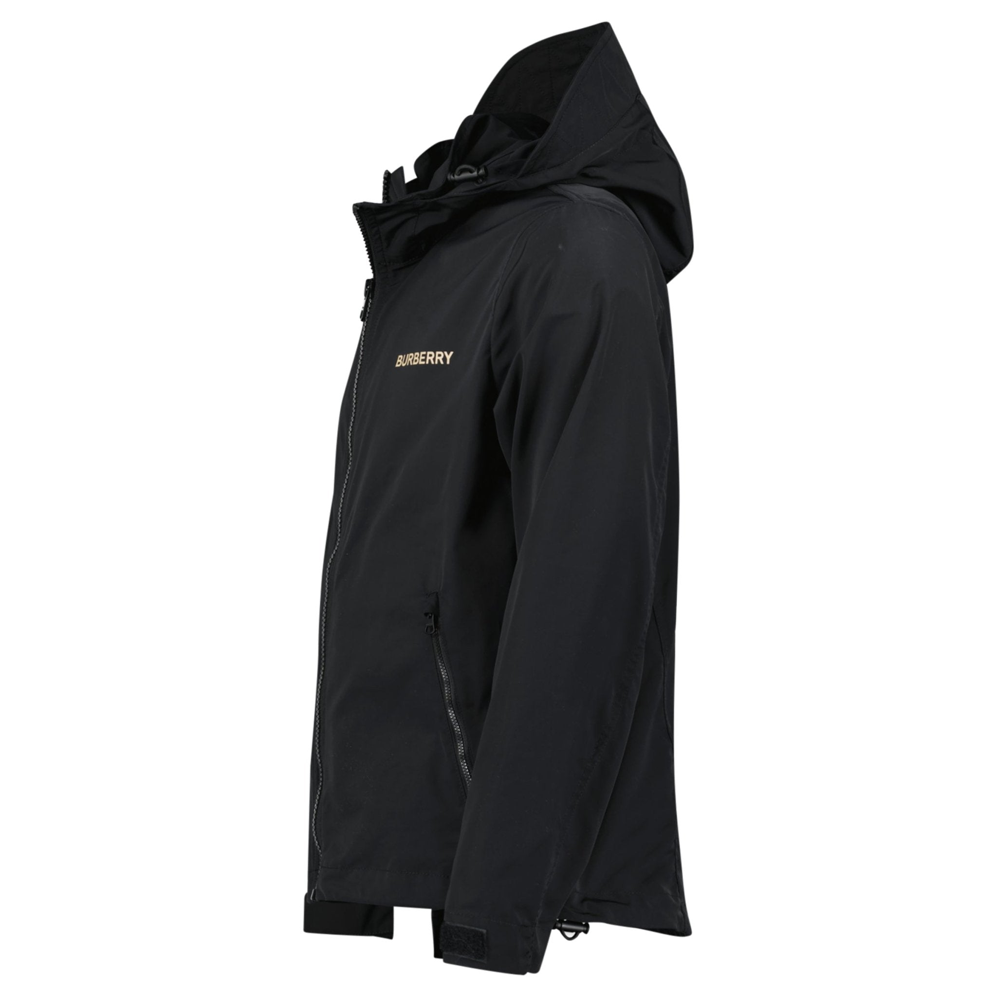 Burberry 'Hargrave' Zip-Up Logo Hooded Rain Jacket Black - Outlet