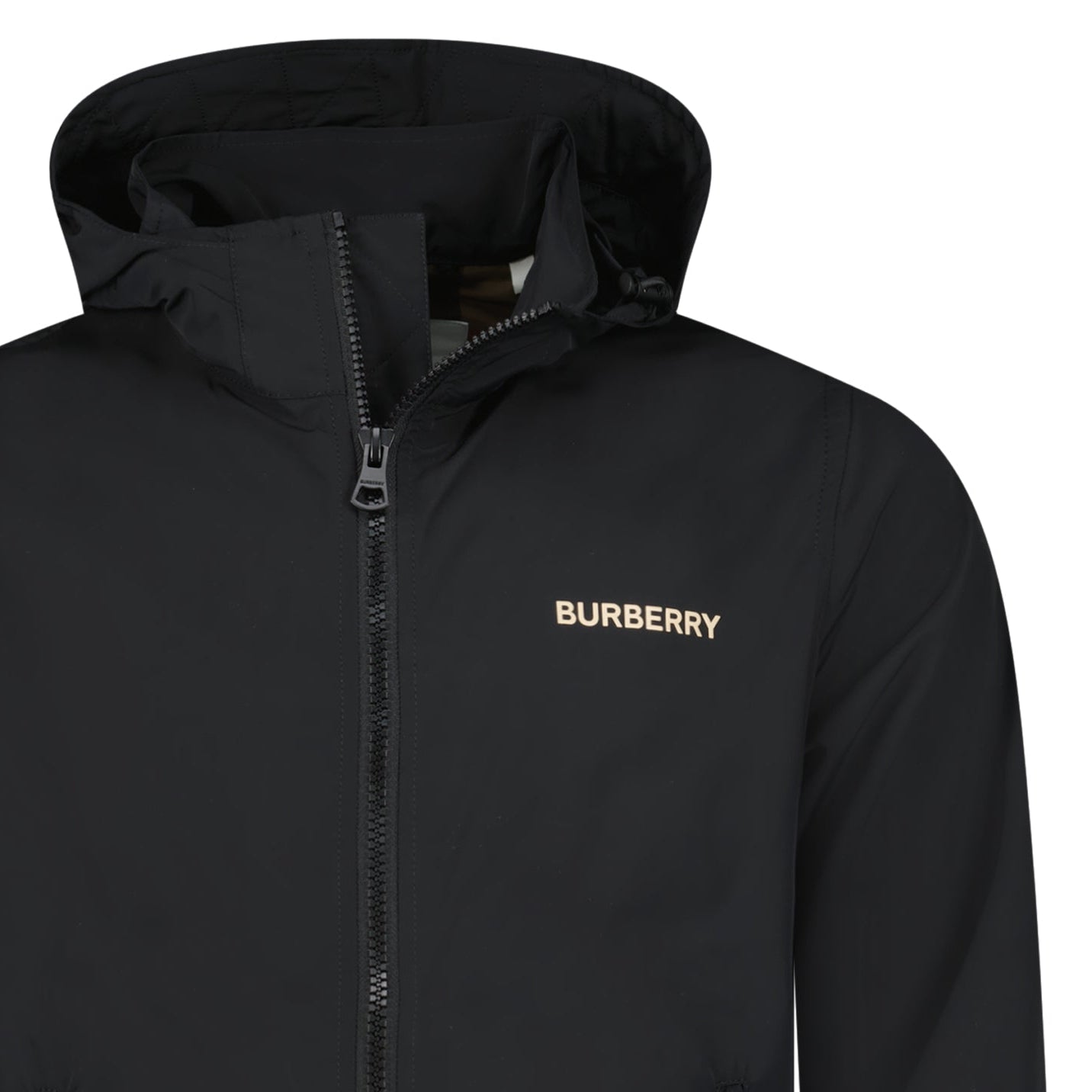 Burberry ジップアップ ブルゾン Burberry 'Hargrave' Zip-Up Logo Hooded Rain Jacket Black - Outlet