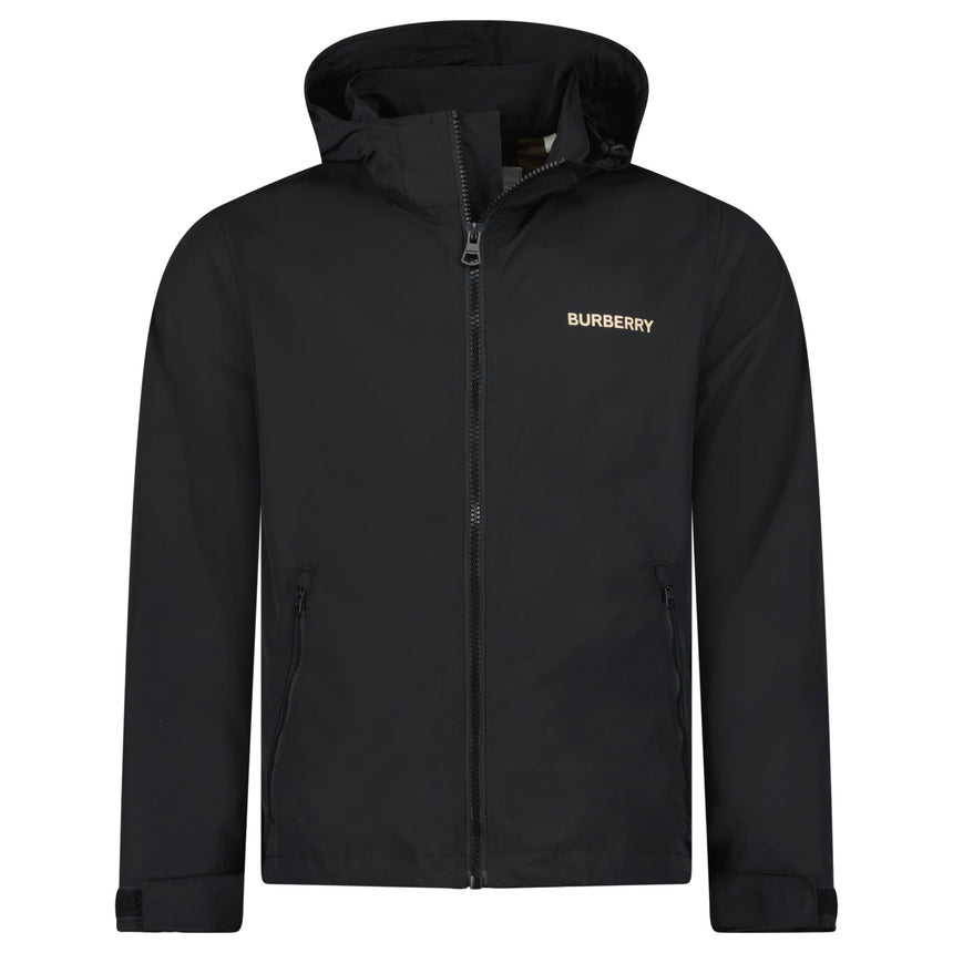 Burberry 'Hargrave' Zip - Up Logo Hooded Rain Jacket Black - Boinclo - Outlet Sale Under Retail