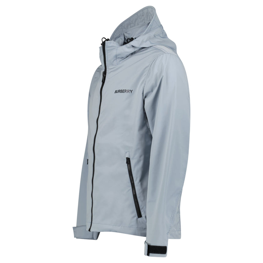 Burberry 'Hargrave' Zip - Up Logo Hooded Rain Jacket Gale Grey - Boinclo - Outlet Sale Under Retail