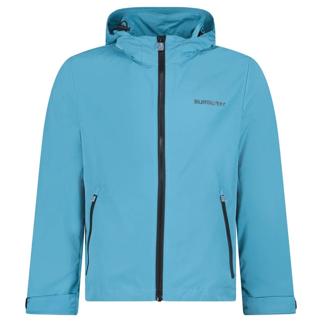 Burberry 'Hargrave' Zip-Up Logo Hooded Rain Jacket Turquoise - Boinclo - Outlet Sale Under Retail