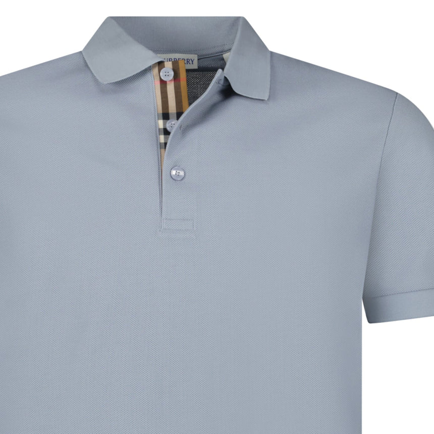 Burberry 'Hartford' Check Placket Polo Gale Blue - Boinclo - Outlet Sale Under Retail