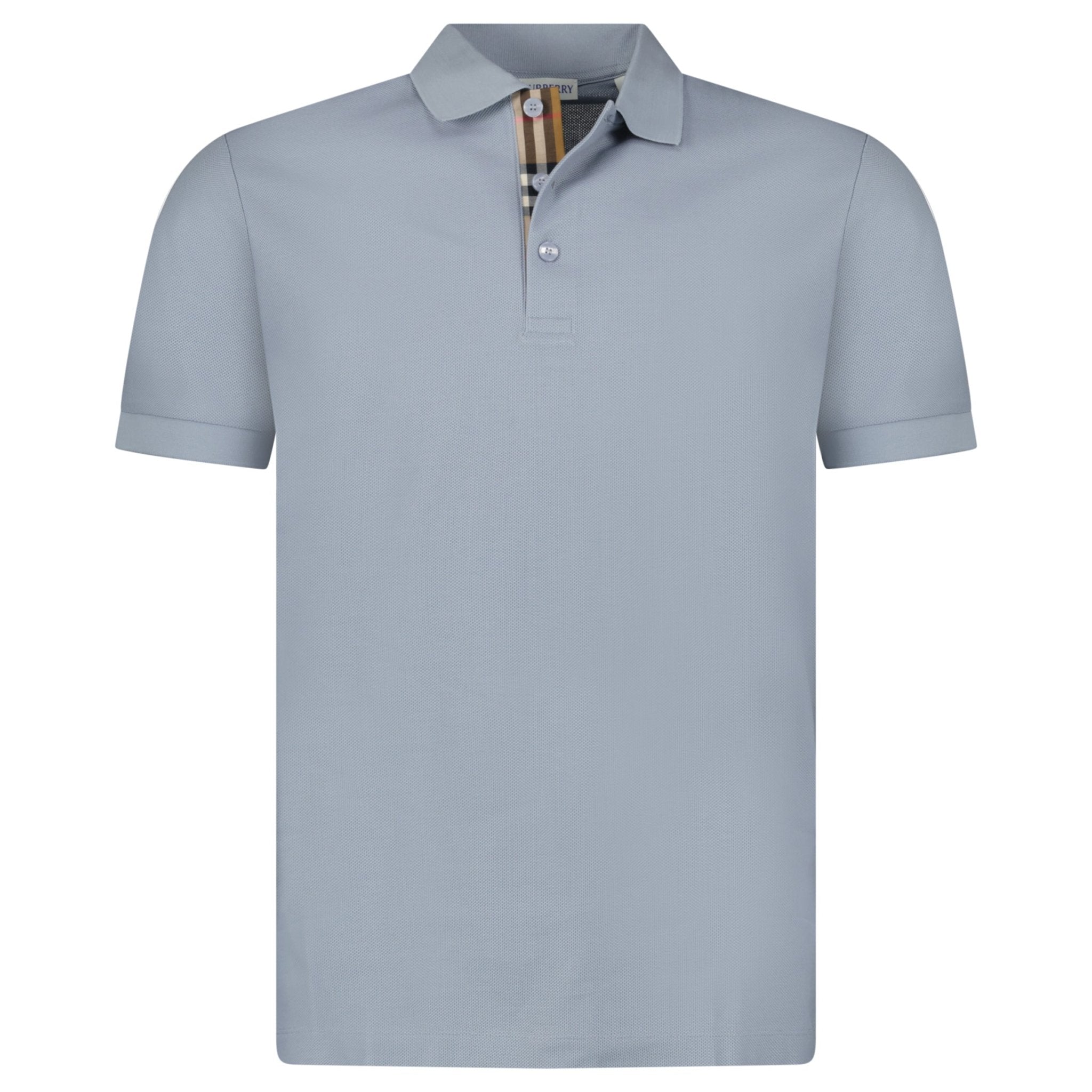 Color variation of Burberry 'Hartford' Check Placket Polo Gale Blue