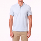Burberry 'Hartford' Check Placket Polo Light Blue - Boinclo - Outlet Sale Under Retail