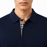Burberry 'Hartford' Check Placket Polo Navy - Boinclo - Outlet Sale Under Retail
