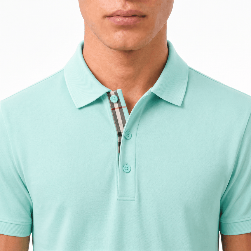 Burberry 'Hartford' Check Placket Polo Summer Mint - Boinclo - Outlet Sale Under Retail