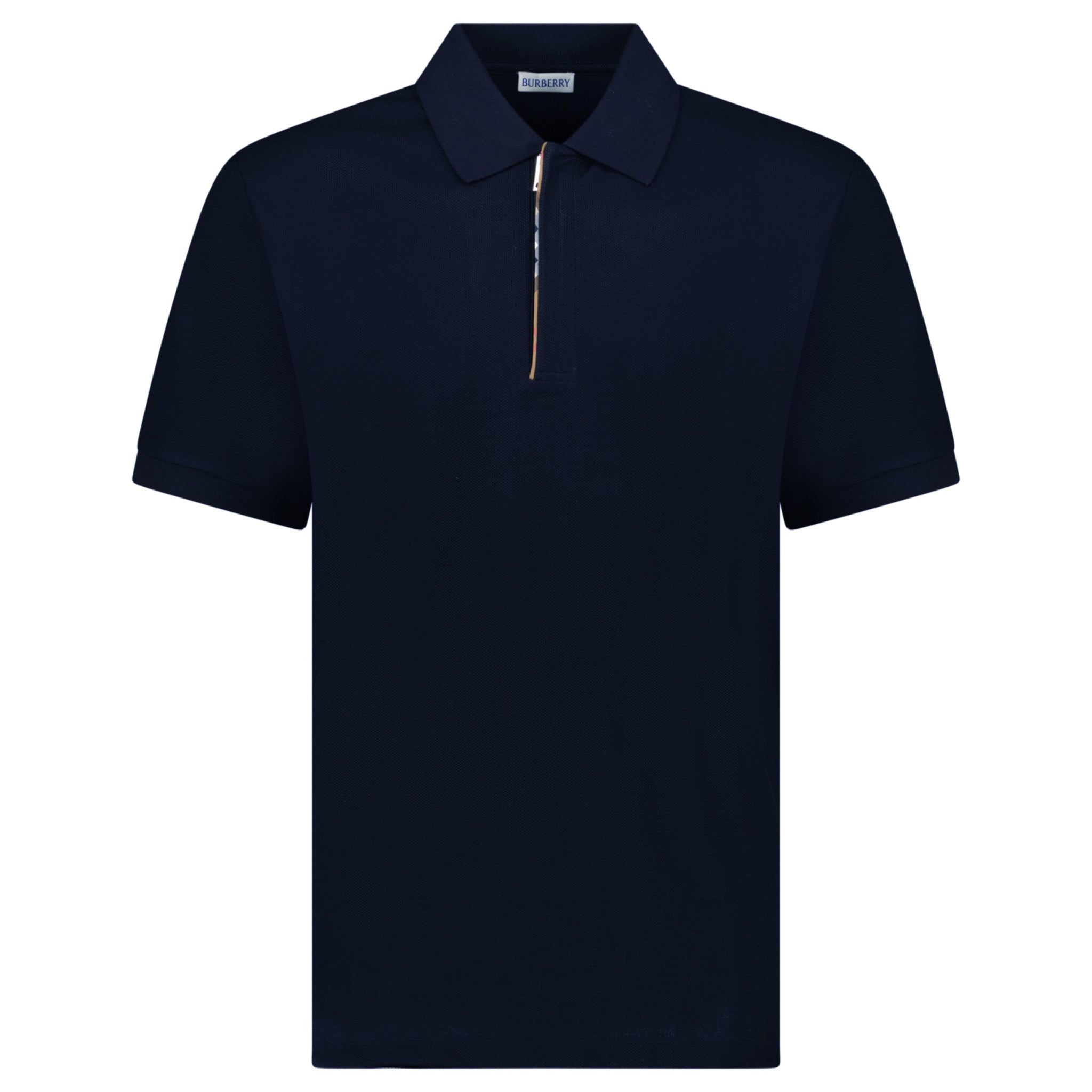 Color variation of Burberry 'Hartford' Check Placket Zip Polo Navy