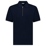Burberry 'Hartford' Check Placket Zip Polo Navy - Boinclo - Outlet Sale Under Retail