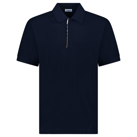 Burberry 'Hartford' Check Placket Zip Polo Navy - Boinclo - Outlet Sale Under Retail