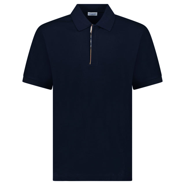 Burberry 'Hartford' Check Placket Zip Polo Navy - Boinclo - Outlet Sale Under Retail