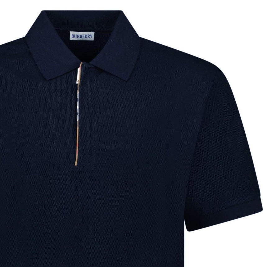 Burberry 'Hartford' Check Placket Zip Polo Navy - Boinclo - Outlet Sale Under Retail