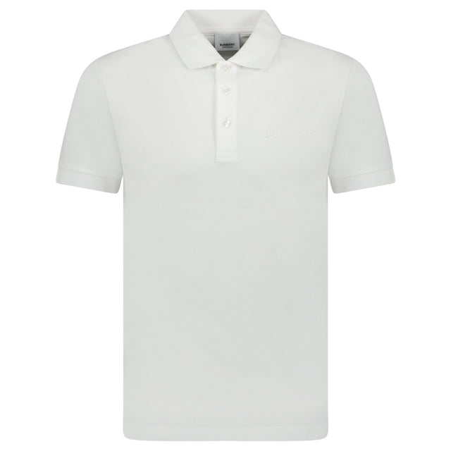 Burberry 'Hartford' Embossed Logo Polo White - Boinclo - Outlet Sale Under Retail