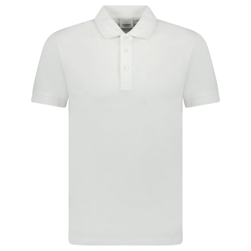 Burberry 'Hartford' Embossed Logo Polo White - Boinclo - Outlet Sale Under Retail