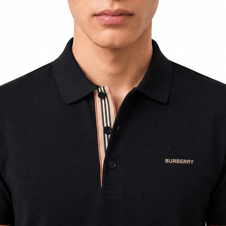 Burberry 'Hartford' Embroidery Logo Check Polo Black - Boinclo - Outlet Sale Under Retail