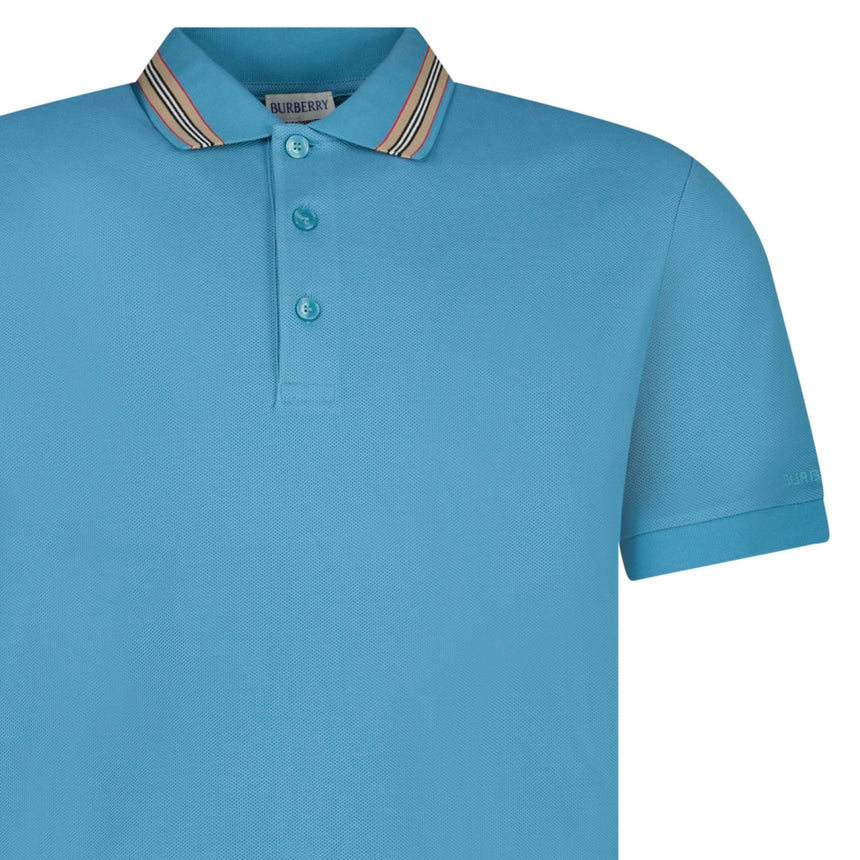 Burberry ‘Hartford’ Striped Check Short Sleeve Polo in Turquoise - Boinclo - Outlet Sale Under Retail