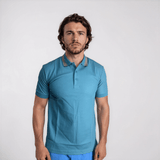 Burberry ‘Hartford’ Striped Check Short Sleeve Polo in Turquoise - Boinclo - Outlet Sale Under Retail
