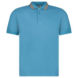 Burberry ‘Hartford’ Striped Check Short Sleeve Polo in Turquoise - Boinclo - Outlet Sale Under Retail