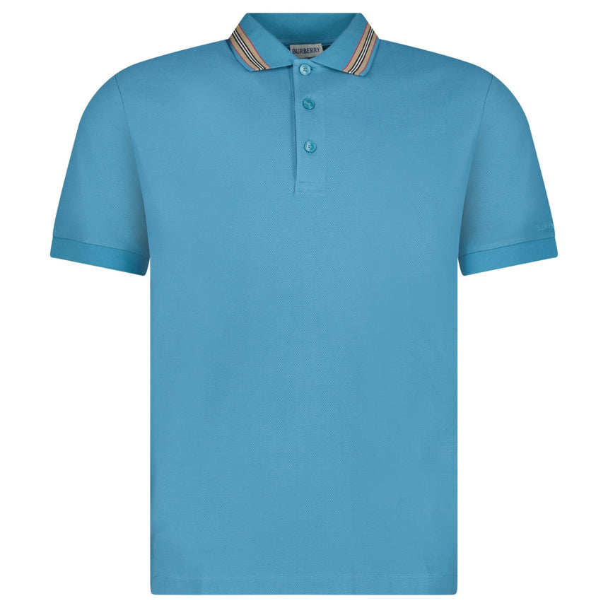 Burberry ‘Hartford’ Striped Check Short Sleeve Polo in Turquoise - Boinclo - Outlet Sale Under Retail