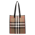 Burberry House Check Vertical Tote Bag in Taupe Brown - Boinclo - Outlet Sale Under Retail