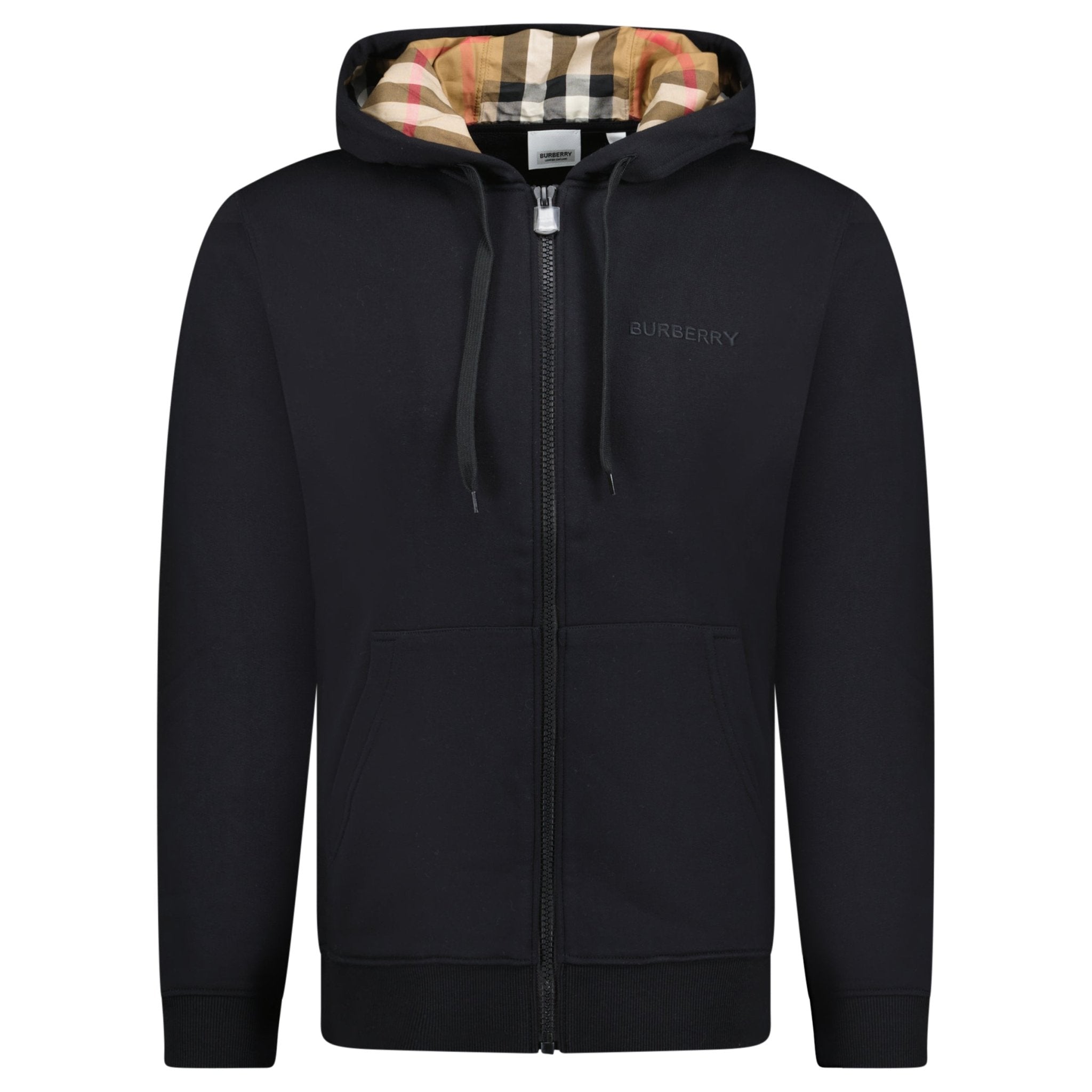 Burberry 'Hove' check Hood Embroidery Logo Hoodie Zip Sweatshirt