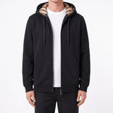 Burberry 'Hove' check Hood Embroidery Logo Hoodie Zip Sweatshirt Black - Boinclo - Outlet Sale Under Retail