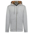 Burberry 'Hove' check Hood Embroidery Logo Hoodie Zip Sweatshirt Grey - Boinclo - Outlet Sale Under Retail