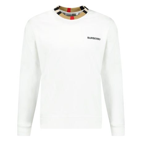 Burberry 'Jarrad' Check Long Sleeve Sweatshirt White - Boinclo - Outlet Sale Under Retail